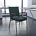 Flash Furniture HERCULES Series Stack Accent Chair With Arms, Green Patterned Fabric/Silvervein Frame