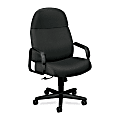 HON® Pyramid 3501 Executive High-Back Chair, 48 1/2"H x 28 1/4"W x 40"D, Black Frame, Charcoal Gray Fabric
