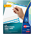 Avery® Customizable Index Maker® Dividers For 3 Ring Binder, Easy Print & Apply Clear Label Strip, 5 Tab, Pastel Tabs, Pack Of 5 Sets