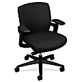 HON® F3™ Ergonomic Low-Back Fabric Chair, 38 1/4"H x 26 3/4"W x 33"D, Black Frame, Black Fabric