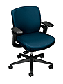HON® F3™ Ergonomic Low-Back Fabric Chair, 38 1/4"H x 26 3/4"W x 33"D, Black Frame, Mariner Blue Fabric