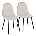 LumiSource Pebble Fabric Chairs, Beige/Black, Set Of 2 Chairs