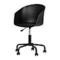 South Shore Flam Plastic Mid-Back Swivel Chair, Black
