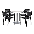 KFI Studios Eveleen 5-Piece Outdoor Patio Set, 33-13/16”H x 55”W x 32”D, Black Chairs, Gray/Silver Table 1 thumbnail image