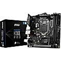 MSI H310I PRO Desktop Motherboard - Intel H310 Chipset - Socket LGA-1151 - Mini ITX - 1 x Processor Support - 32 GB DDR4 SDRAM Maximum RAM - 2.67 GHz, 2.40 GHz, 2.13 GHz Memory Speed Supported - DIMM, UDIMM - 2 x Memory Slots - Serial ATA/600 Controller 1 thumbnail image