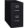 Lorell® Fortress 26-1/2"D Vertical 2-Drawer Letter-Size File Cabinet, Black 1 thumbnail image