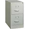 Lorell® Fortress 26-1/2"D Vertical 2-Drawer Letter-Size File Cabinet, Light Gray 1 thumbnail image