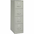 Lorell® Fortress 25"D Vertical 4-Drawer Letter-Size File Cabinet, Light Gray