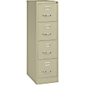 Lorell® Fortress 25"D Vertical 4-Drawer Letter-Size File Cabinet, Metal, Putty