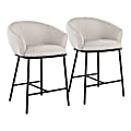 LumiSource Ashland Counter Stools, Cream/Black, Set Of 2 Stools