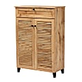 Baxton Studio Coolidge 31"W 5-Shelf Shoe Storage Cabinet, Oak Brown 1 thumbnail image