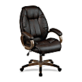 Office Star™ Executive Top-Grain Leather High-Back Chair, 43"H x 25 4/5"W x 31"D, Cocoa Frame, Espresso Leather 1 thumbnail image
