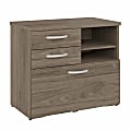 Bush Business Furniture Hybrid 17"D Vertical File Cabinet With Drawers and Shelves, Modern Hickory, Delivery 1 thumbnail image