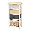 Baxton Studio Adonis 3-Drawer Storage Unit With Basket, 29-1/2"H x 14-5/8"W x 11-13/16"D, White/Multicolor 1 thumbnail image