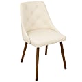 LumiSource Giovanni Chair, Cream Seat/Walnut Frame