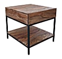 Coast to Coast Mercer End/Side Table, 24"H x 22"W x 24"D, Brownstone Nut Brown