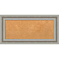 Amanti Art Non-Magnetic Cork Bulletin Board, 36" x 18", Natural, Parlor Silver Plastic Frame