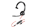 Poly Blackwire 3315 USB-C Headset - Mono - Mini-phone (3.5mm), USB Type C - Wired - 32 Ohm - 80 Hz - 20 kHz - 213937101 1 thumbnail image