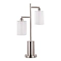 LumiSource Cannes Table Lamp, 17”H, Nickel/White