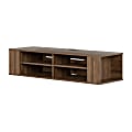 South Shore City Life Wall-Mounted Media Console, 11-1/2"H x 49-1/2"W x 16-1/4"D, Natural Walnut 1 thumbnail image