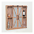 FirsTime & Co.® Westerly Wood Barn Door Cabinet, 4 Fixed Shelves, Weathered Brown/Galvanized Metal