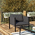 Flash Furniture Lea Indoor/Outdoor Patio Chair With Storage Pockets, Charcoal/Black