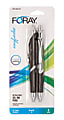 FORAY® Wayfinder Retractable Ballpoint Gel Pens, 0.7 mm, Fine Point, Black/Silver Barrel, Black Ink, Pack Of 2 1 thumbnail image