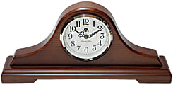 Infinity Instruments Oak Tambour Tabletop Clock, 7 1/2"H x 16 1/2"W x 2 3/4"D, Brown 1 thumbnail image