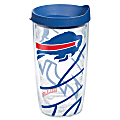 Tervis NFL Tumbler With Lid, 16 Oz, Buffalo Bills, Clear