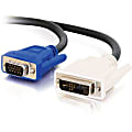 C2G 1m DVI Male to HD15 VGA Male Video Cable (3.2ft) - 3.28 ft DVI/VGA Video Cable for Monitor, Video Device, Projector, TV - First End: 1 x 17-pin DVI-I Digital Video - Male - Second End: 1 x 15-pin HD-15 - Male - Shielding - Gold Plated Contact - Black