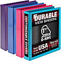 Samsill Durable 1.5 Inch Binder, , D Ring Customizable Clear View Binder, Fashion Assortment, 4 Pack, Each Holds 350 Page (MP46459) - 1 1/2" Binder Capacity - 350 Sheet Capacity - D-Ring Fastener(s) - Chipboard, Polypropylene - Assorted - Recycled