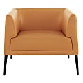 Eurostyle Matias Faux Leather Lounge Chair, Matte Black/Cognac