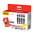Canon® CLI-226 ChromaLife 100+ Black And Cyan, Magenta, Yellow Ink Tanks And 50 Sheets Of Paper, Pack Of 4, 4546B007 1 thumbnail image
