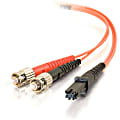 C2G-1m MTRJ-ST 62.5/125 OM1 Duplex Multimode PVC Fiber Optic Cable - Orange