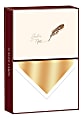 Punch Studio Elegant Thank You Note Cards With Envelopes, 5-1/2" x 4-1/4", Feather, Blank Inside, Pack Of 10 Cards