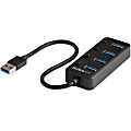 StarTech.com 4-Port USB 3.0 Hub - 4x USB-A Ports with Individual On/Off Switches - Bus-Powered USB Splitter - Portable USB 3.0 Port Expander - Connect your USB devices easily with this USB 3.0 hub featuring individual On/Off switches