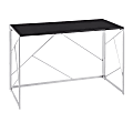 LumiSource Folia 45"W Desk, Silver/Black