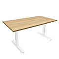 Mount-It! Electric Standing Desk With Adjustable Height And 55"W Tabletop, Maple