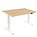 Mount-It! Electric Standing Desk With Adjustable Height And 55"W Tabletop, Maple