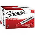 Sharpie® King-Size Permanent Markers, Chisel Point, Red Ink, Pack Of 12 Markers