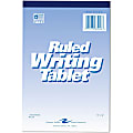 Roaring Spring Ruled Writing Tablets - 100 Sheets - Glued/Tapebound - 15 lb Basis Weight - 6" x 9" - White Paper - WhiteChipboard Cover - Chipboard Backing - 1 Each