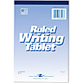 Roaring Spring Ruled Writing Tablets - 100 Sheets - Glued/Tapebound - 15 lb Basis Weight - 6" x 9" - White Paper - WhiteChipboard Cover - Chipboard Backing - 1 Each 1 thumbnail image