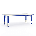 Flash Furniture Height-Adjustable Activity Table, 23-1/2"H x 23-5/8"W x 47-1/4"D, Gray/Blue 1 thumbnail image