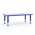 Flash Furniture Height-Adjustable Activity Table, 23-1/2"H x 23-5/8"W x 47-1/4"D, Gray/Blue