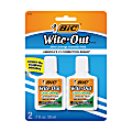 BIC® Wite-Out® Extra Coverage Correction Fluid, 20 mL Bottles, White, Pack Of 2