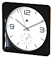 Alba Duo Silent Square Clock With Temperature Indicator, 12"H x 12"W x 9 3/4"D, Black 1 thumbnail image