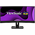 ViewSonic Ergonomic VG3456C - 34" 21:9 Curved 1440p IPS Monitor with Built-In Docking, 100W USB-C, RJ45 - 400 cd/m²
