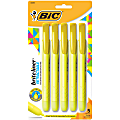 BIC® Brite Liner Retractable Highlighters, Chisel Point, Yellow, Pack Of 5