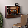 SEI Furniture Benwick 26"W Wall-Mount Laptop Computer Desk, Brown Mahogany 1 thumbnail image