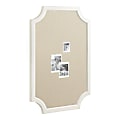 Kate and Laurel Hogan Non-Magnetic Framed Fabric Pinboard, 24" x 36", Beige, White Wood Frame 1 thumbnail image